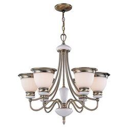 Crater 6 Light Chandelier in Silver