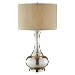 Casual Elegance Glass Gourd Table Lamp in Polished Chrome