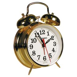 Advance Analog Keywind Bell Alarm Clock in Brass