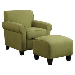 Winnetka Chair & Ottoman Set in Green