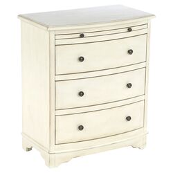 3 Drawer Chairside Accent Chest in Ivory