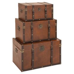 3 Piece Timeless Trunk Set in Brown