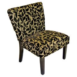 Velvet Slipper Chair in Brown & Tan