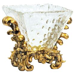 Fanciful Knob Dish in Antique Gold