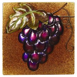 Grapes Metal Wall Plaque in Purple