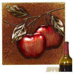 Apples Metal Wall Plaque in Red
