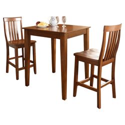 3 Piece Pub Dining Set with Tapered Leg in Classic Cherry