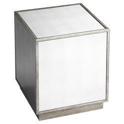 Loft Mirrored Cube Table in Pewter