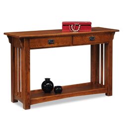 Mission Console Table in Medium Oak