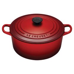 Enameled Cast Iron Round Dutch Oven in Cherry