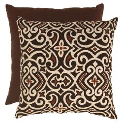 Damask Floor Pillow in Brown & Beige