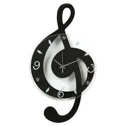 Music Clef Clock in Black