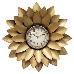 The Midas Iron Flower Wall Clock in Gold