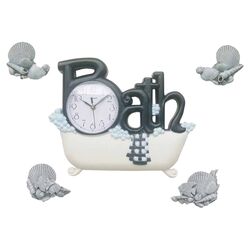 5 Piece Bath Clock & Décor Set