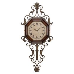 Wrought Iron Clock in Brown