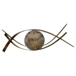 Circular Hanging Clock in Bronze