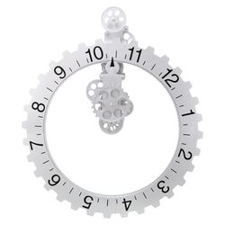 Big Wheel Hour Clock in Nickel