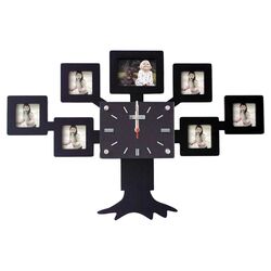 Family Tree Picture Frame Clock in Black