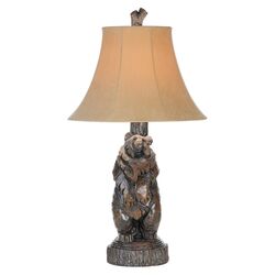 Pine Bear Table Lamp in Black Walnut