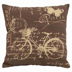 Paris Bicycle Pillow in Brown