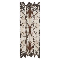 Elegant Wall Sculpture in Distressed White (Set of 2)