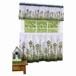 Home Sweet Home 2 Piece Valance and Tier Set in White