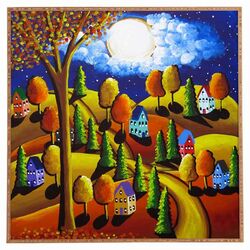 Fall Night Framed Wall Art by Renie Britenbucher