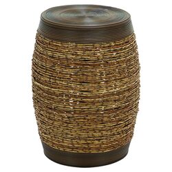 Barrel Stool in Brown Bamboo