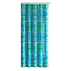 Seaglass Cotton Shower Curtain in Green & Blue