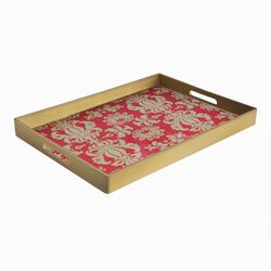 Notions Fleur de Lis Tray in Red & Gold