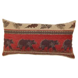 Bear Country Knife Edge Pillow in Red (Set of 2)