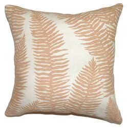 Udele Leaf Cotton Pillow in Peach