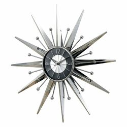 Starburst Clock in Silver