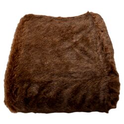 Crockett Faux Fur Pillow in Brown