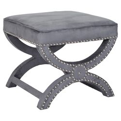 Mystic Upholstered Ottoman in Grey