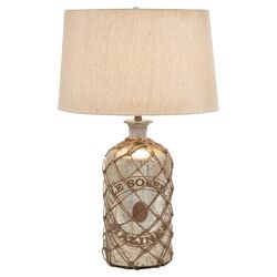 Tinted Glass Table Lamp in Silver