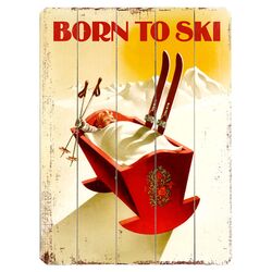 Born to Ski Wood Sign