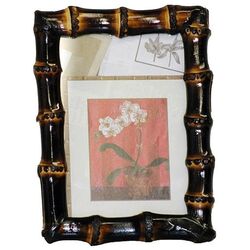 Bamboo Round Picture Frame in Dark Brown