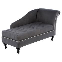 Tufted Storage Lounge in Grey