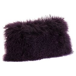 Lamb Fur Wool Neck Pillow in Purple (Set of 2)