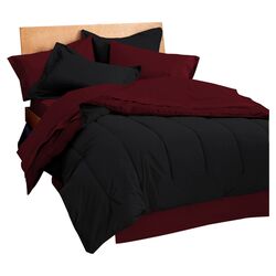 Reversible Comforter in Ebony & Burgundy