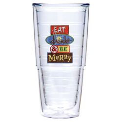 Drink & Be Merry Tumbler in Clear (Set of 2)