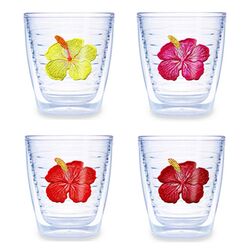 Hibiscus 4 Piece Tumbler Set in Clear