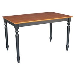 Athena Turned Dining Table in Black & Cherry