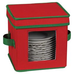 Holiday Saucer Storage in Red & Green