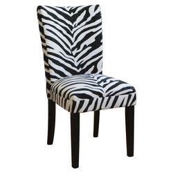 Zebra Parsons Chair in Black & White (Set of 2)
