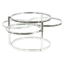Cota Swivel Motion Coffee Table in Chrome