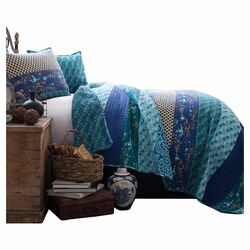 Royal Empire 3 Piece Full/Queen Quilt Set in Peacock