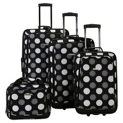 4 Piece Luggage Set in Big Black Dots