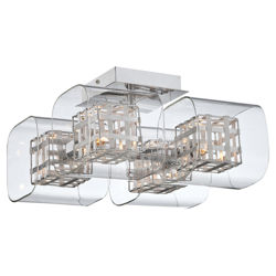 Jewel Box 4 Light Semi Flush Mount in Chrome